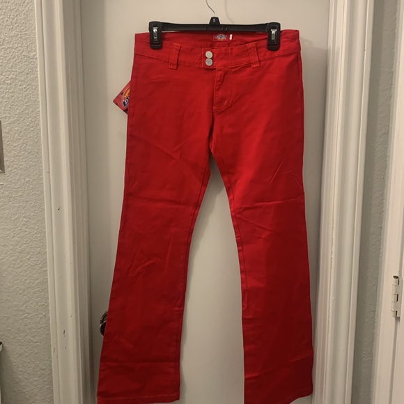 Dickies Girl Juniors' Worker Bootcut Pants red - Picture 1 of 9
